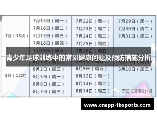 青少年足球训练中的常见健康问题及预防措施分析
